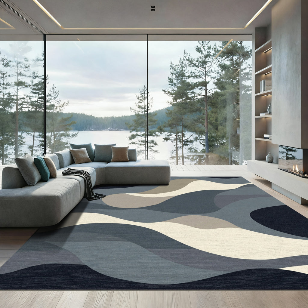 Modern Abstract Dune Waves Rug