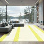 Lemon Yellow Textured Stripe Rug