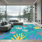 Coral Reef Tropical Underwater Garden Rug