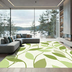 Verdant Leafy Vine Abstract Rug