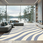 Soft Blue Gray Zebra Stripe Rug