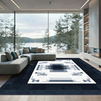 Monochromatic Geometric Mirror Image Rug