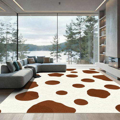 Brown and Cream Cow Spots Rug