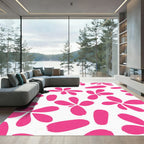 Bright Pink Petal Scatter Rug