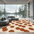 Retro Orange Circles Pattern Rug