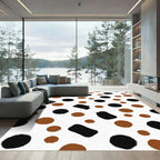 Brown Black Polka Dot Scatter Rug