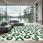 Deep Teal Leopard Spot Organic Rug