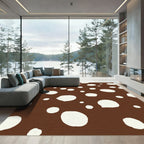 Brown White Polka Dot Scatter Rug