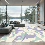 Lavender And Mint Abstract Swirls Rug