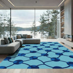Blue Linked Circles Net Rug