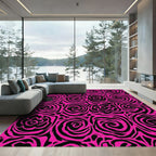 Hot Pink Swirl Rose Arrangement Rug