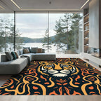 Bold Tiger Orange Swirls Rug