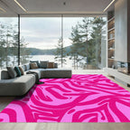 Hot Pink Zebra Swirl Rug