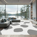 Gray Stone Abstract Shapes Rug