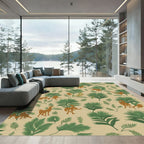 Safari Creatures Green Jungle Foliage Rug