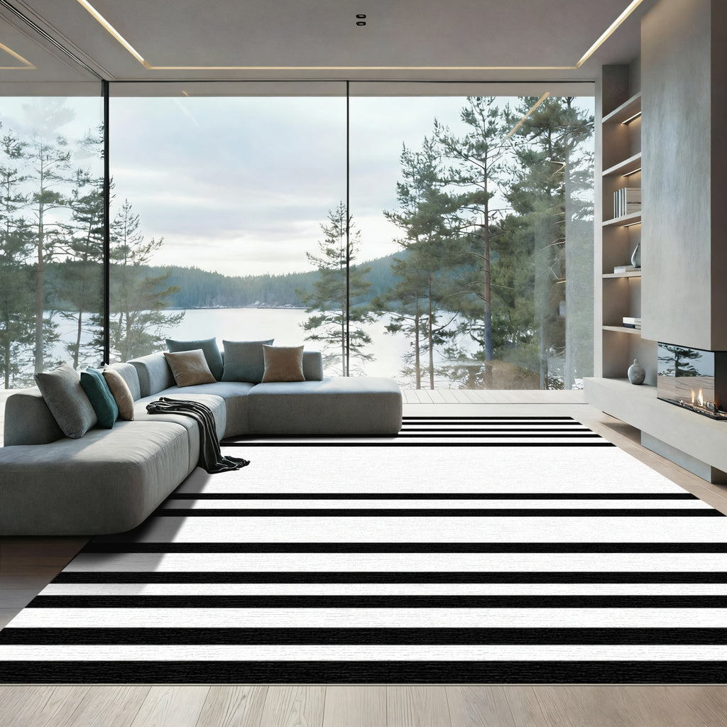 Monochromatic Horizontal Stripe Rug