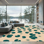 Teal Lily Pad Scattered Dot Rug