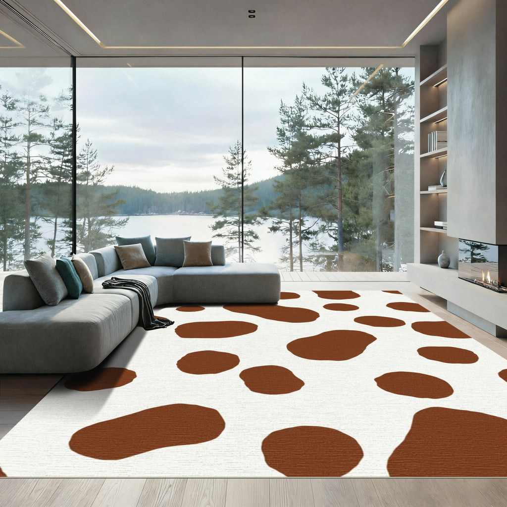 Brown White Spotted Herd Composition Rug