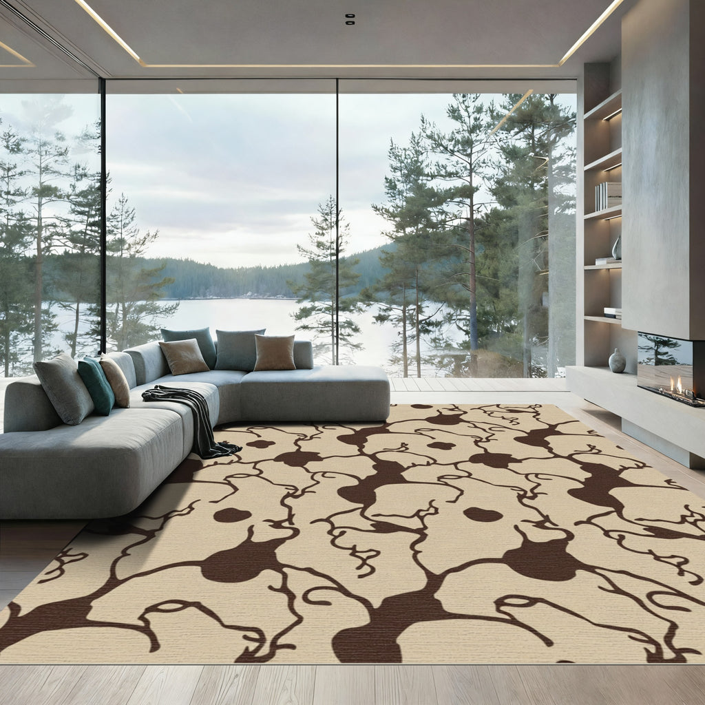 Earthy Beige Organic Blossom Rug