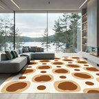 Brown Tan Organic Dots Rug
