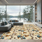 Eclectic Abstract Earthy Tone Shapes Rug