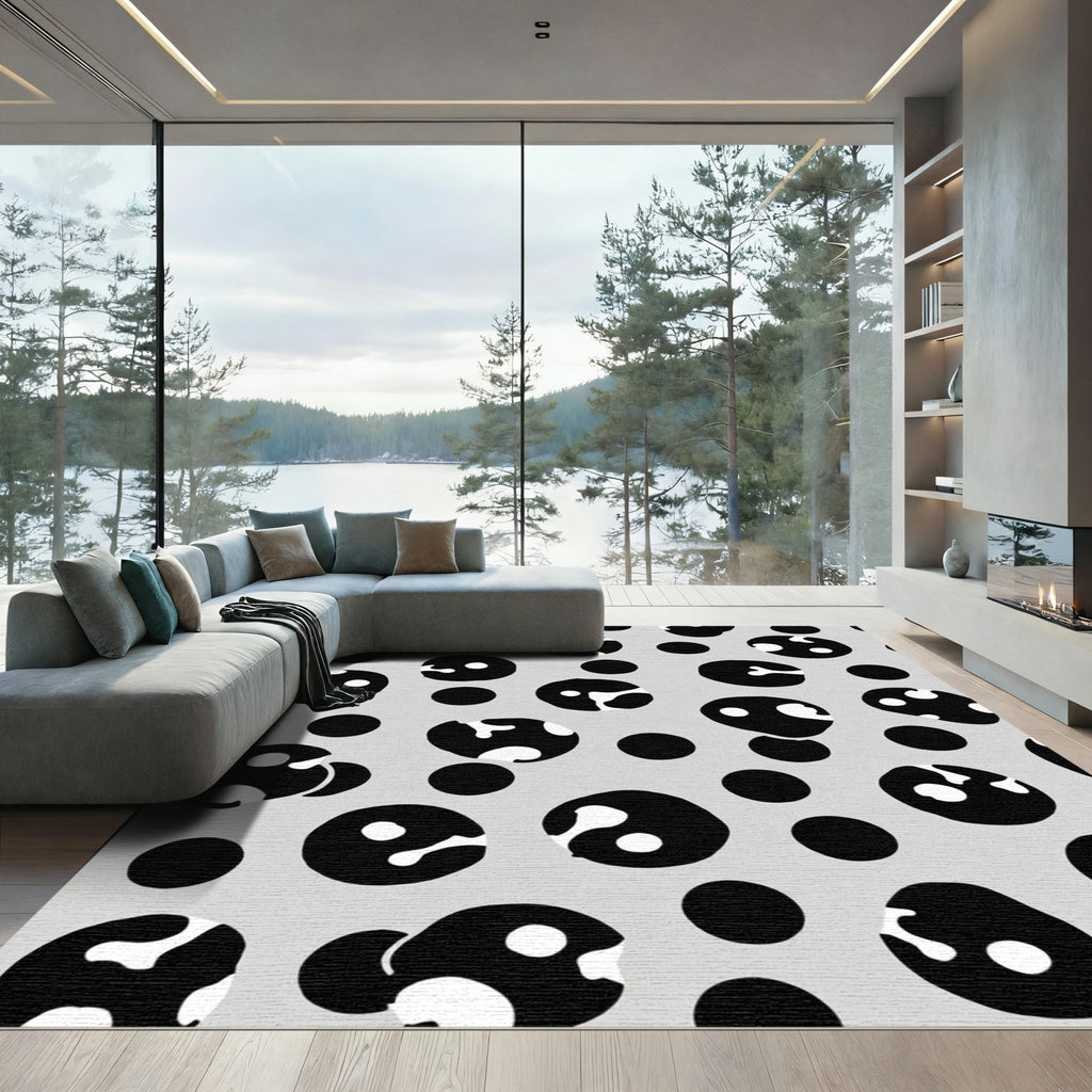 Monochromatic Spot Scatter Collage Rug
