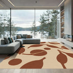 Earthy Brown Seed Pod Composition Rug