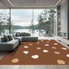 Chocolate Scatter Leaf Contemporary Rug