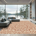 Earthy Tones Symmetrical Swirl Medallion Rug