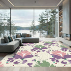 Ornate Pastel Floral Vine Arrangement Rug