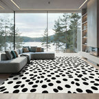 Monochrome Scattered Polka Dot Rug