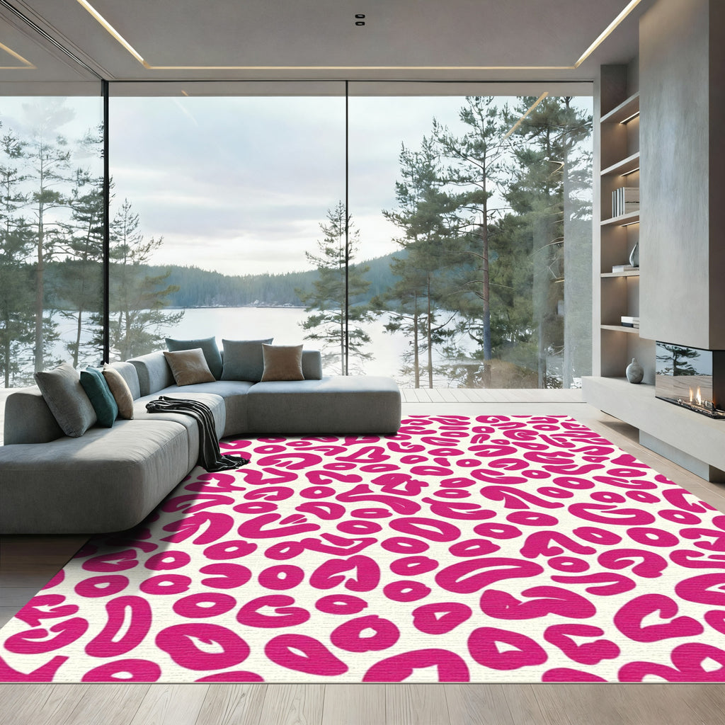 Hot Pink Leopard Spot Rug