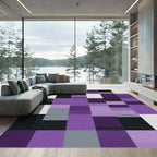 Amethyst Purple Geometric Block Rug