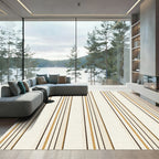 Natural Cream Vertical Stripe Rug
