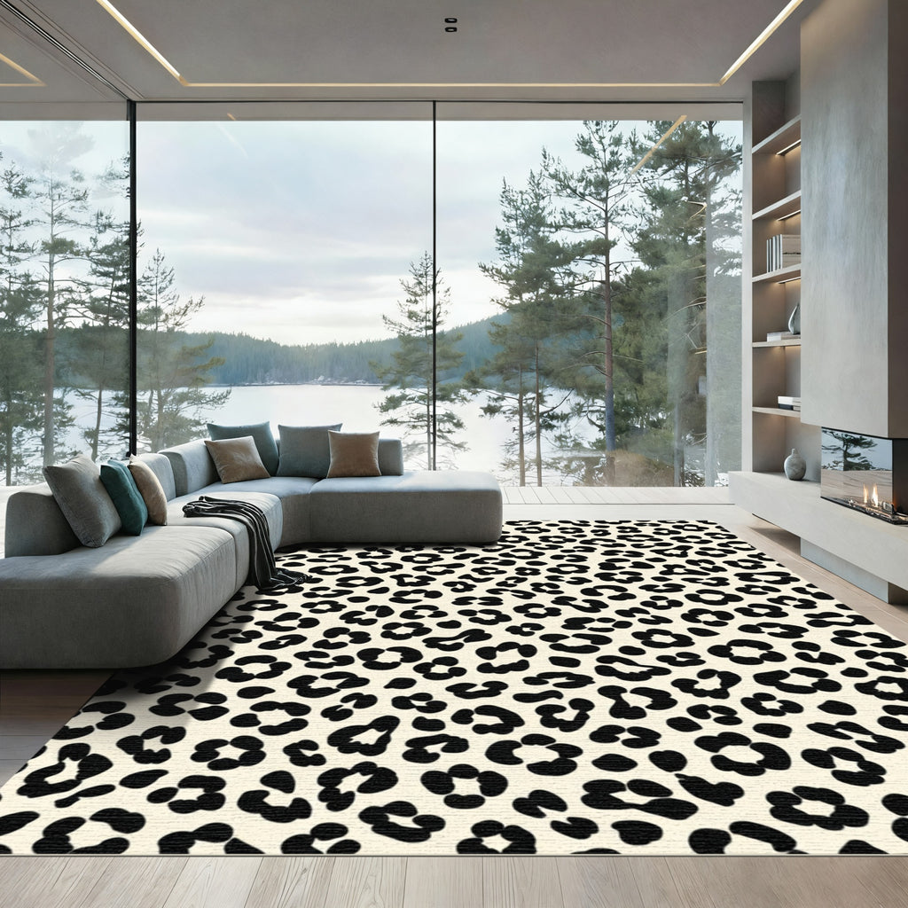 Cream Black Classic Animal Spots Rug