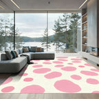 Pink and Cream Irregular Spots Rug
