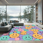 Retro Smiley Face Pebbles Rug