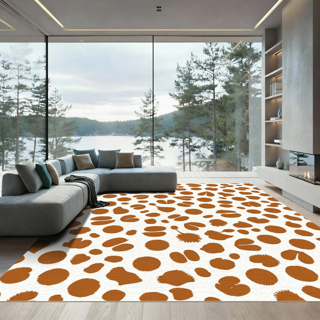 Terra Cotta Spatter Organic Shapes Rug