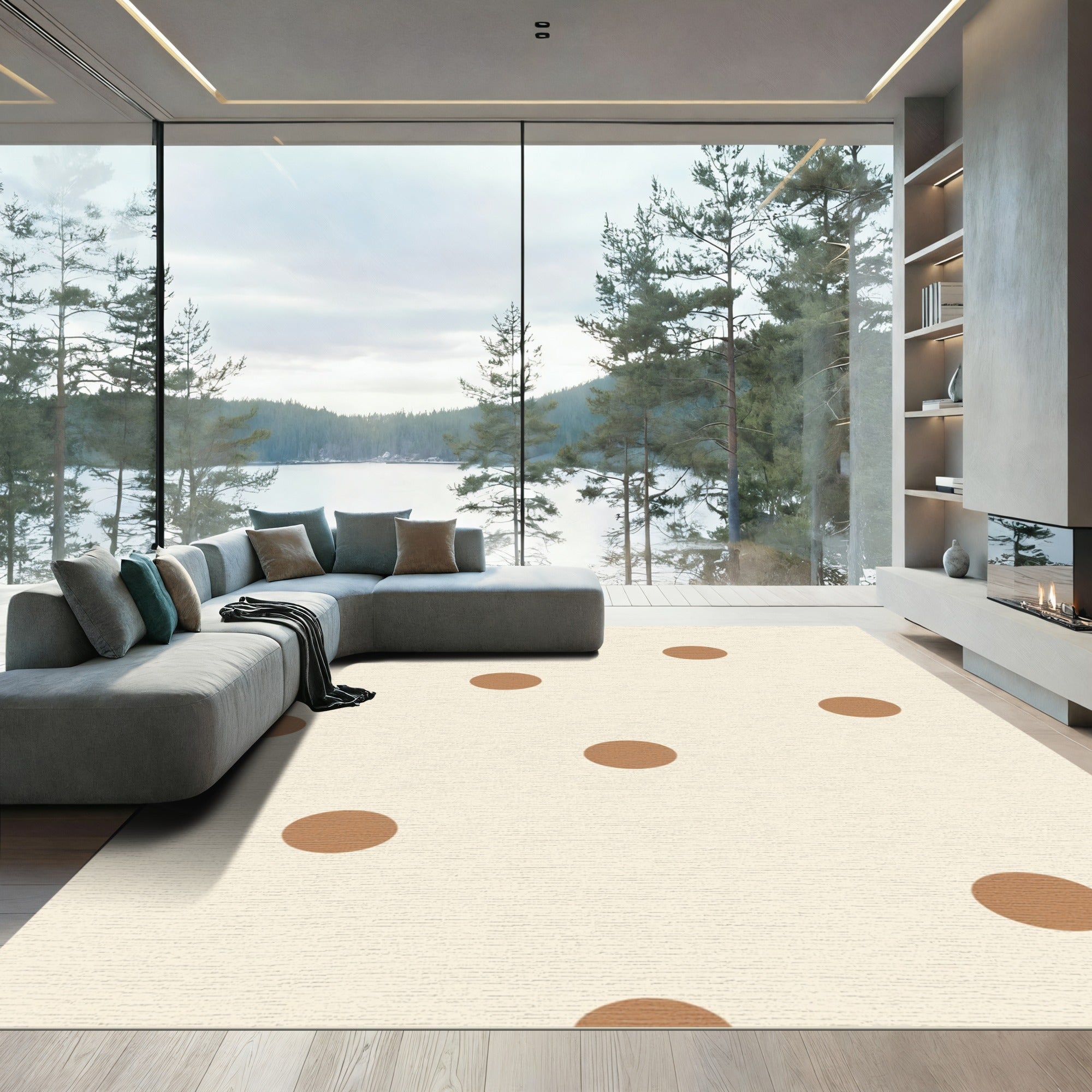 Earth Tones Polka Dot Rug