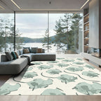 Sage Abstract Organic Splatter Flow Rug