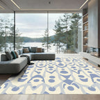 Pale Blue Organic Vertical Stripe Rug