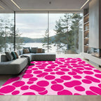 Vibrant Pink Organic Spot Scatter Rug