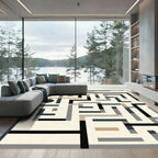 Abstract Maze Geometric Stripes Rug