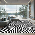 Wild Black White Zebra Lines Rug