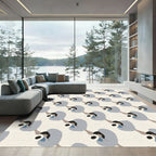 Gray Blue Abstract Organic Form Rug