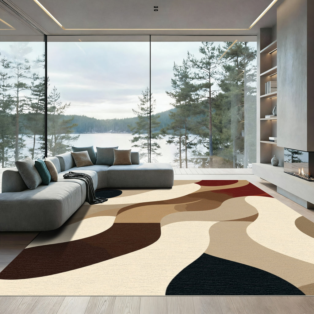 Earthy Organic Flow Abstract Rug