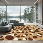 Brown White Spotted Abstract Contemporary Rug