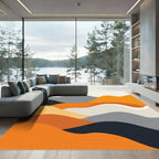 Abstract Terracotta Mountain Landscape Rug