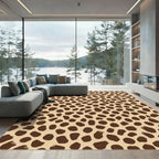 Brown Spots Textured Modern Rug
