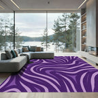 Bold Purple Abstract Stripe Rug